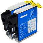 Brother LC1100C ensemble de 2 cartouches d'encre compatibles cyan (Paradise Cartouche)