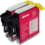 Brother LC1100M ensemble de 2 cartouches d'encre compatibles magenta (Paradise Cartouche)