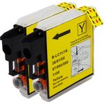 Brother LC1100Y ensemble de 2 cartouches d'encre compatibles jaune (Paradise Cartouche)
